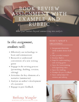 Preview of Book Review Assignment | Summative Assessment and Process Writing