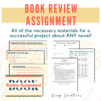 Preview of Book Review Assignment - Use With Any Novel!