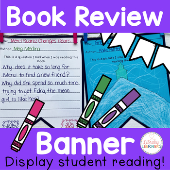 Preview of Book Report Template For Book Review Banner Pennant Bunting Reading Response