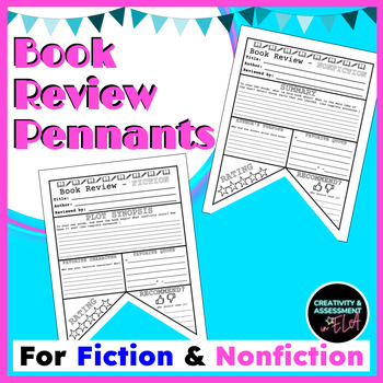 Preview of Book Review Book Report Pennant Banner Simple Template ANY Fiction OR Nonfiction