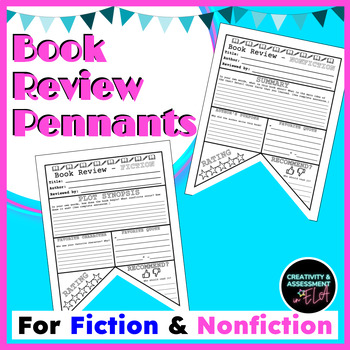 Preview of Book Review Report Pennant Banner Simple Template for ANY Fiction Nonfiction