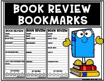 Preview of Book Review Bookmark and Graphic Organizers