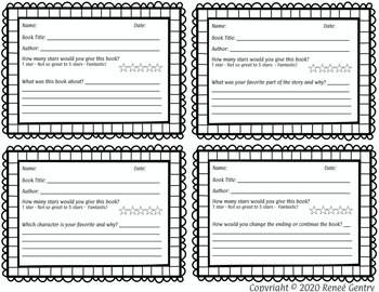 book review card template