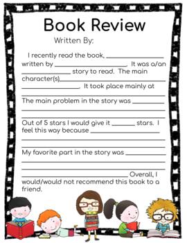 Book Review Freebie by Knowzy Minds | Teachers Pay Teachers