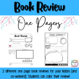 Book Review One Pagers - Two Different Versions!