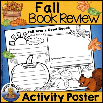 Preview of Book Review Poster - Fall Into a Good Book! Print and Go!