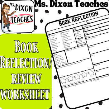 Preview of Book Review/Reflection Worksheet (pair with any book)