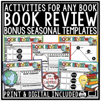 Preview of Book Review Templates Reading Response Graphic Organizers Book Report Template