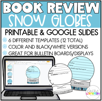 Preview of Book Review Snow Globes for Classrooms + Libraries | Printable and for Slides