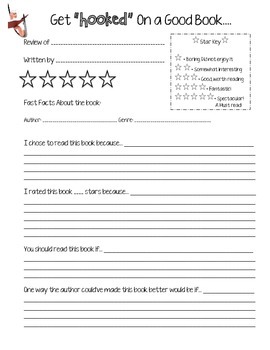 book review 5th grade template