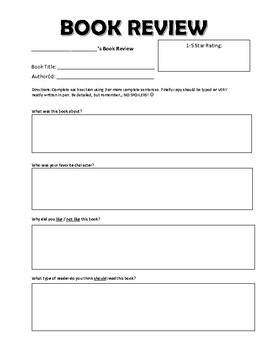 book review template download