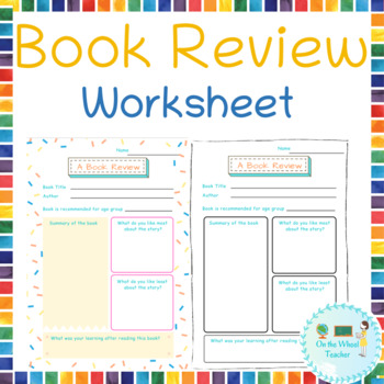 Preview of Book Review Template or worksheet or handout