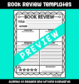 Book Review Templates/ Reading Comprehension by Dragonfly Lettering