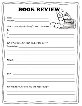 worksheet for book review