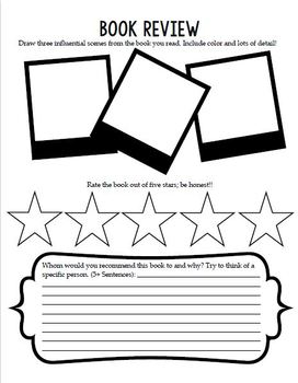 book review worksheet kindergarten