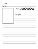 Book Review Worksheet Page