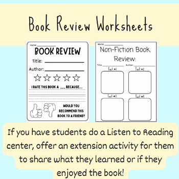non fiction book review worksheet