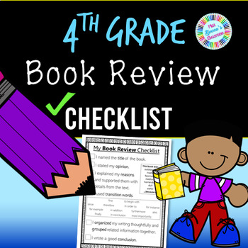 Preview of Book Review Writing Checklist (4th grade standards-aligned) - PDF and digital!!