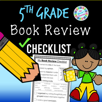 Preview of Book Review Writing Checklist (5th grade standards-aligned) - PDF and digital!!