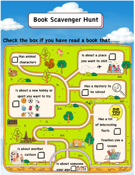 Preview of Book Scavenger Hunt Worksheet/Activity- Encourage Reading/Read Across America