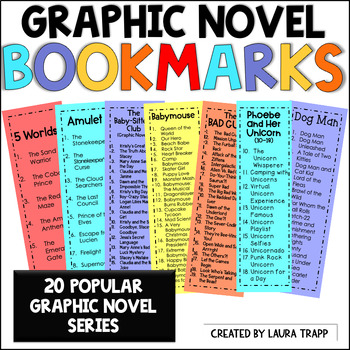 Preview of Book Series Bookmarks for Graphic Novels - Elementary Library Kids Book Series