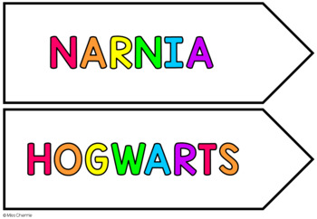 Book Setting Signs (Rainbow Theme) EDITABLE by Learning with Miss Cherrie