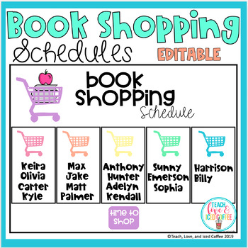 Preview of Book Shopping Schedules Editable