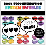 Book Signs | Book Display | Recommendation Speech Bubbles