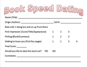 Preview of Book Speed Dating Form