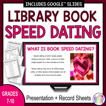 Preview of Book Speed Dating - Valentine's Day Library Activity - Middle School Library