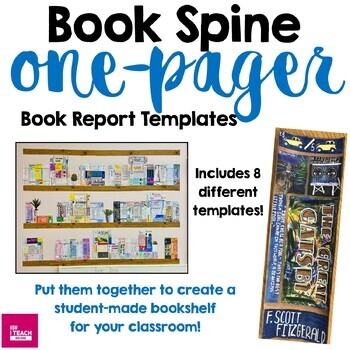 Preview of One-Pager Templates that Look Like a Book Spine -Reading Log, SSR, Book Report