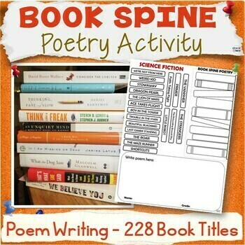 Book Spine Poetry Activity: Genre Poem Templates with 228 Titles PRINT
