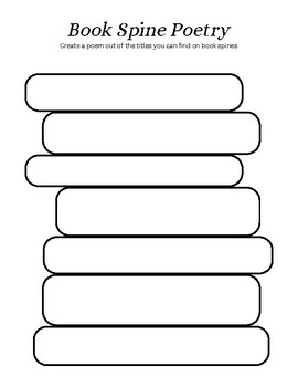Book Spine Poetry Template by Margery Bayne TPT