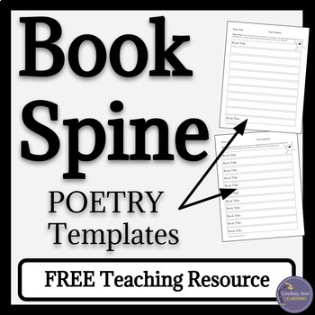 Preview of Book Spines Poetry Template - Poetry Writing Activity for Middle School
