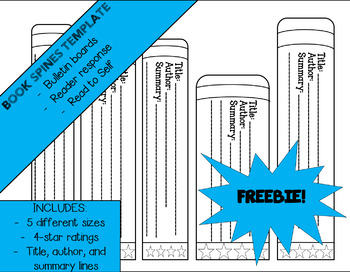 Preview of Book Spines template or outline for student accountability