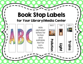Preview of Book Stop Labels (Editable in PPT)