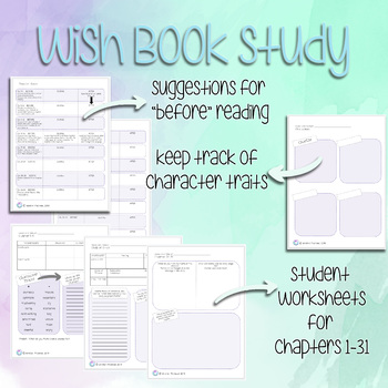 Preview of Book Study Guide for Wish by Barbara O'Connor - Printable