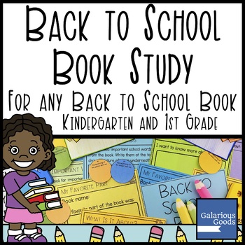 Preview of Book Study for any Back to School Picture Book - Kindergarten and 1st Grade