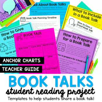 Preview of Book Talk Planning Templates and Teacher Guide