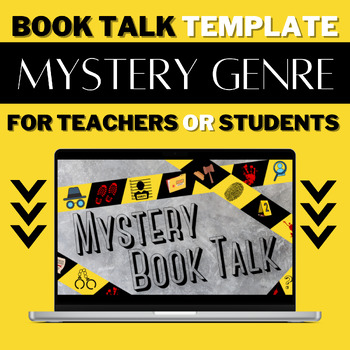 Preview of Book Talk Speech Template | Mystery Fiction | Editable Directions and Rubric