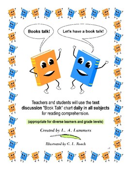 Preview of Book Talk Text Discussion for Reading Comprehension at School and Home