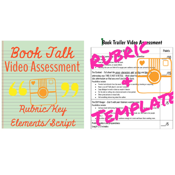 Preview of Book Talk Video Assessment 