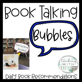 Preview of Book Talking Bubbles: Book Recommendation Signs (Name EDITABLE) 