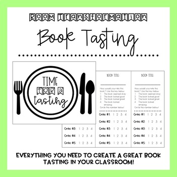 Book Tasting by A Primary DAY | Teachers Pay Teachers
