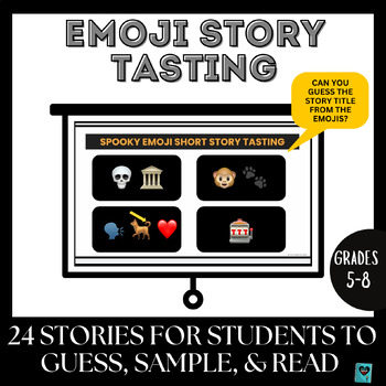 Preview of Book Tasting Scary Short Story Digital Emoji Reading Activity Middle School 7th