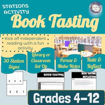 Preview of Book Tasting Stations Activity-Middle School and High School Independent Reading
