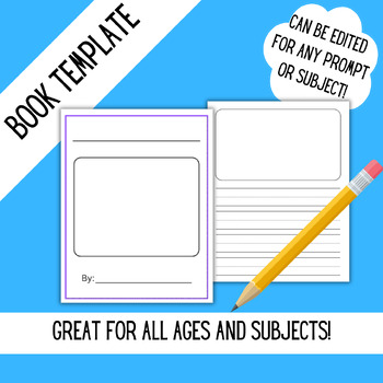 Preview of Book Template for Writing Projects and Prompts (any subject with writing lines)