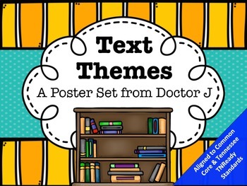 Preview of Text Themes Book Themes Poster Set Common Core 3rd 4th 5th 6th 7th 8th