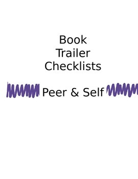 Preview of Book Trailer Checklist