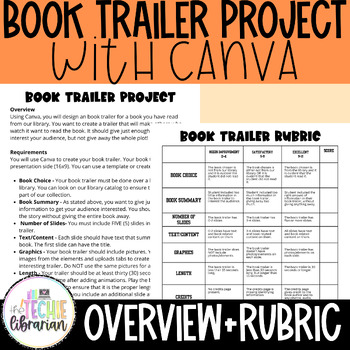 Preview of Create a Book Trailer with Canva | ELA + Technology Project